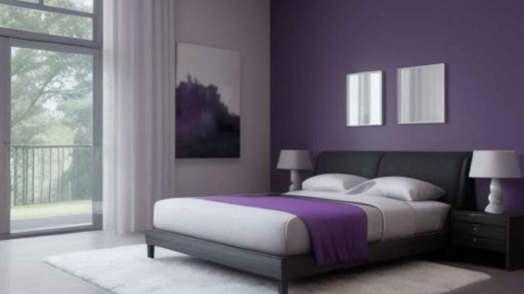 Purple Two Colour Combinations for Bedroom Walls