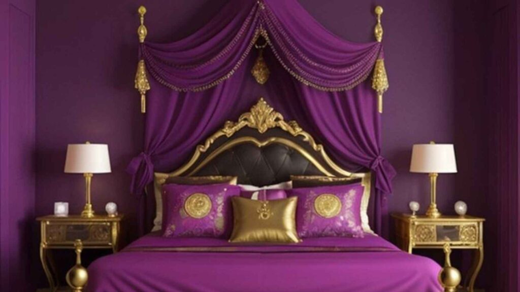 Purple Two Colour Combinations for Bedroom Walls