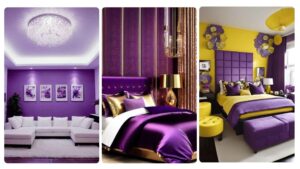 Purple Two Colour Combinations for Bedroom Walls