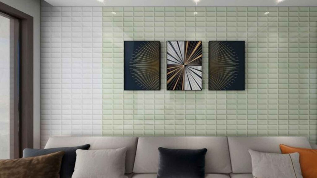 Half Wall Tiles Design for Living Room