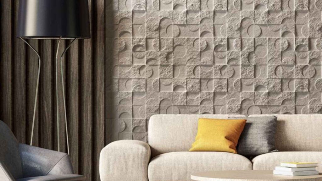 Half Wall Tiles Design for Living Room