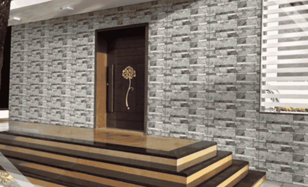 simple front wall tiles design in indian house