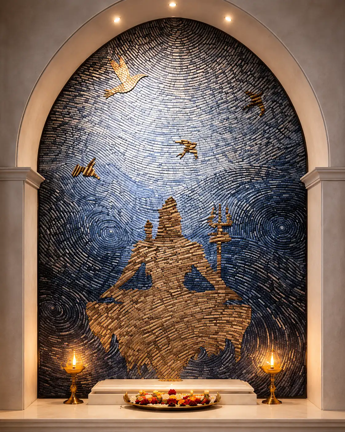 Pooja Room Tile Designs 1