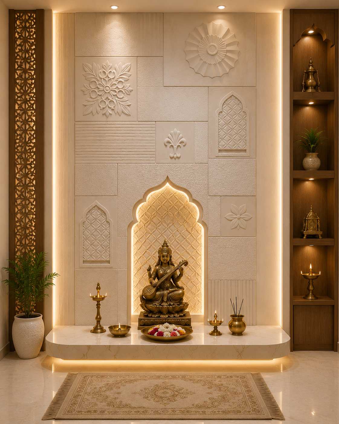 Pooja Room Tile Designs 2