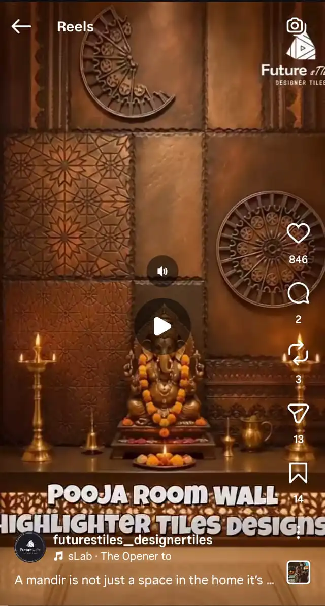 pooja room tiles designs
