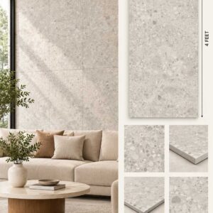 2×4 Feet Floor Tiles – Beton Gris | Sand Finish
