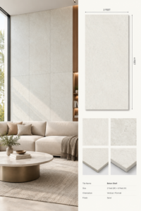 2×4 Feet Floor Tiles – Beton Shell | Sand Finish