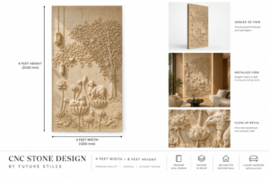 Premium Heritage 3D Carved Stone Wall Panel