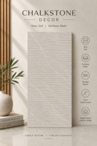 Fluted Tiles Chalkstone Decor-2x4 | Matt Surface