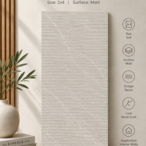 Fluted Tiles Chalkstone Decor-2x4 | Matt Surface