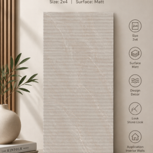 Fluted Tiles Flow Umber Decor-2x4 | Matt Surface