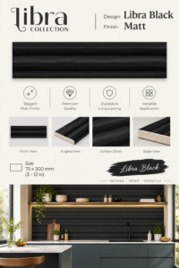 Fluted Tiles Libra Black-75X300