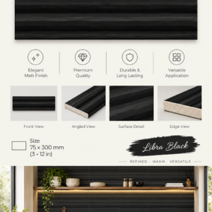Fluted Tiles Libra Black-75X300