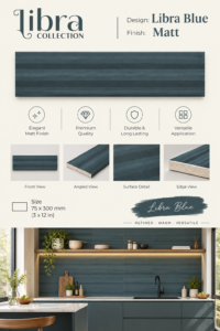 Fluted Tiles Libra Blue-75X300
