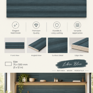 Fluted Tiles Libra Blue-75X300
