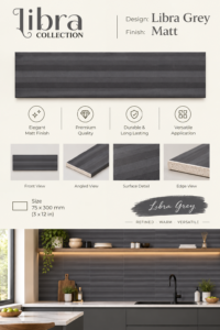 Fluted Tiles Libra Grey-75X300