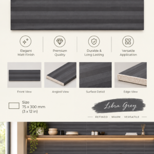 Fluted Tiles Libra Grey-75X300