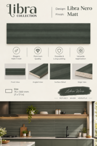 Fluted Tiles Libra Nero-75X300