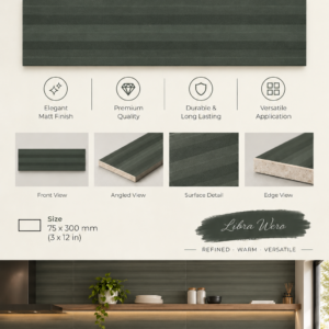 Fluted Tiles Libra Nero-75X300