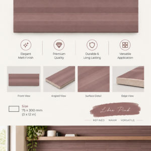 Fluted Tiles Libra Pink-75X300