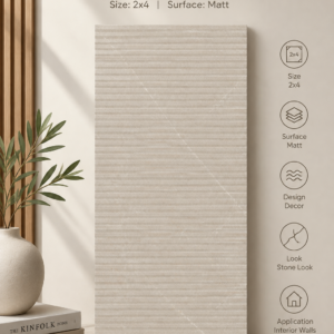 Pulse Snowflake Decor 2×4 | Matt Fluted Tiles