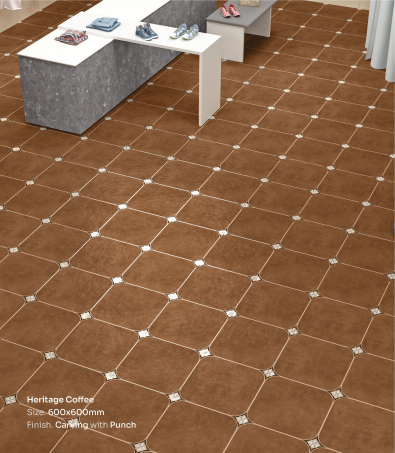Moroccan Tiles 2×2 Heritage Coffee Carving with Punch