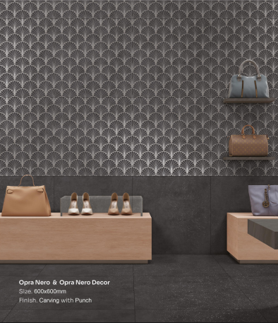 Moroccan Tiles 2×2 Opra Nero Carving with Punch - Image 2