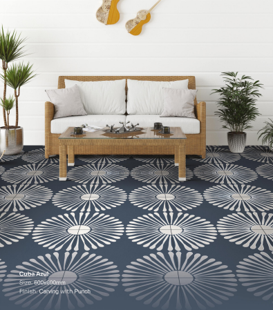 Moroccan Tiles 2×2 Cuba Azul Carving with Punch - Image 2