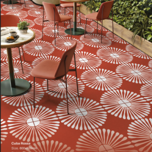 Moroccan Tiles 2×2 Cuba Rossa Carving with Punch