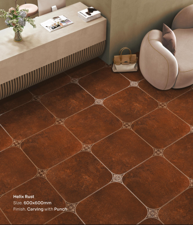 Moroccan Tiles Helix Rust