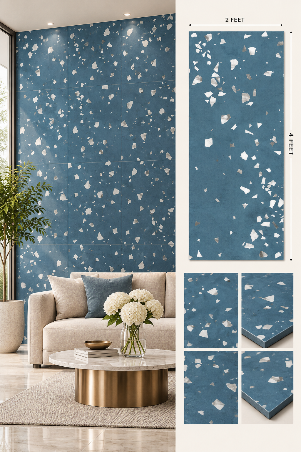 Terratile Viola – 2×4 Feet Floor Tiles | Rustic Matt
