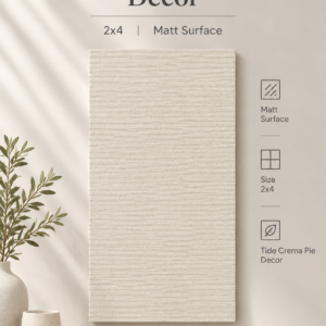 Tide Cream Pie Decor 2x4 | Matt Fluted Wall Tiles
