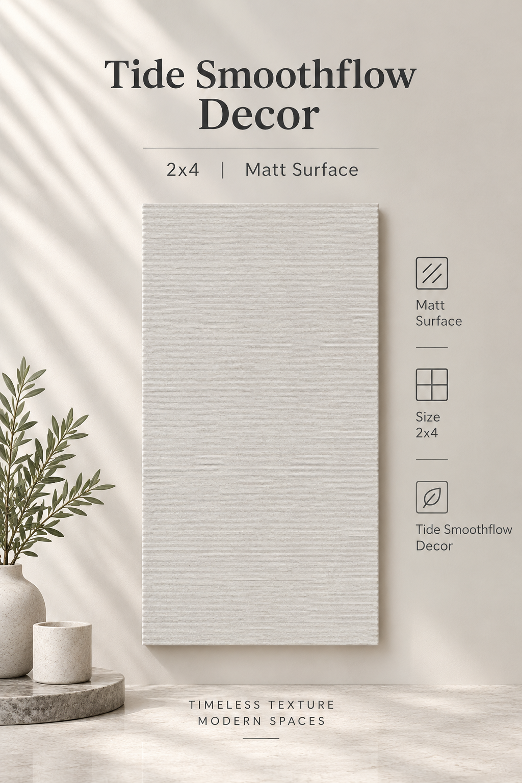 Tide Smoothflow Decor 2x4 | Matt Fluted Wall Tiles