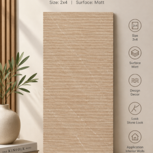 Fluted Tiles Flow Camel Decor-2x4 | Matt Surface