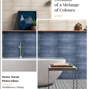 Subway Tiles 75x300mm Petra Naval Glossy
