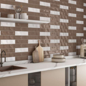 Subway Tiles 75×300mm Khakhi & LT Khakhi Glossy