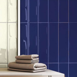 Subway Tiles 75×300mm Ivory & Navi Blue Glossy